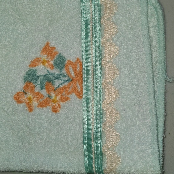 Dundee Vintage Floral Print Cotton Blend Towel Lot 2 Washcloths 2 Hand Towels - Picture 2 of 12